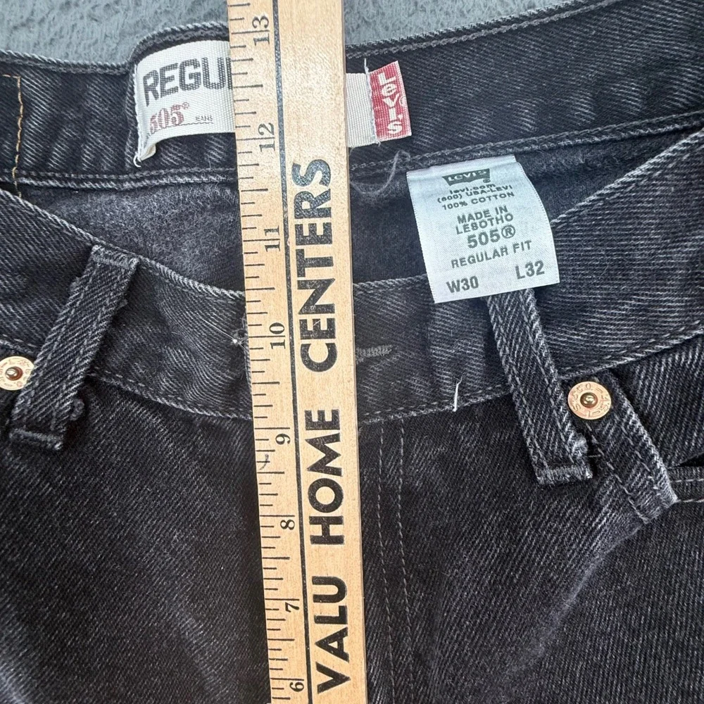Levis 505 Jeans Mens 30x32 Black Regular Fit Straight Leg Cotton Denim Y2K